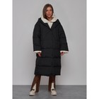 Пальто утепленное зимнее женское, размер 42, цвет чёрный - Фото 3