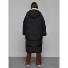 Пальто утепленное зимнее женское, размер 42, цвет чёрный - Фото 4