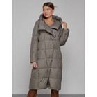 Пальто утепленное зимнее женское, размер 42, цвет коричневый - Фото 9