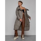 Пальто утепленное зимнее женское, размер 44, цвет коричневый - Фото 14