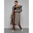 Пальто утепленное зимнее женское, размер 46, цвет коричневый - Фото 12