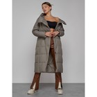 Пальто утепленное зимнее женское, размер 46, цвет коричневый - Фото 13