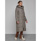 Пальто утепленное зимнее женское, размер 50, цвет коричневый - Фото 3