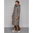 Пальто утепленное зимнее женское, размер 52, цвет коричневый - Фото 2