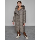 Пальто утепленное зимнее женское, размер 52, цвет коричневый - Фото 11