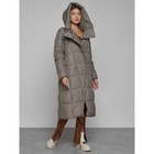 Пальто утепленное зимнее женское, размер 52, цвет коричневый - Фото 6