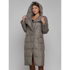 Пальто утепленное зимнее женское, размер 52, цвет коричневый - Фото 7