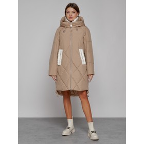 Пальто утепленное зимнее женское, размер 42, цвет светло-коричневый