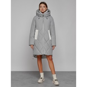 Пальто утепленное зимнее женское, размер 42, цвет серый