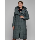 Пальто утепленное зимнее женское, размер 44, цвет тёмно-зелёный - Фото 9