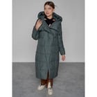 Пальто утепленное зимнее женское, размер 44, цвет тёмно-зелёный - Фото 10