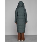 Пальто утепленное зимнее женское, размер 46, цвет тёмно-зелёный - Фото 4