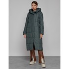 Пальто утепленное зимнее женское, размер 50, цвет тёмно-зелёный - Фото 1