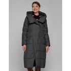 Пальто утепленное зимнее женское, размер 52, цвет тёмно-серый - Фото 4