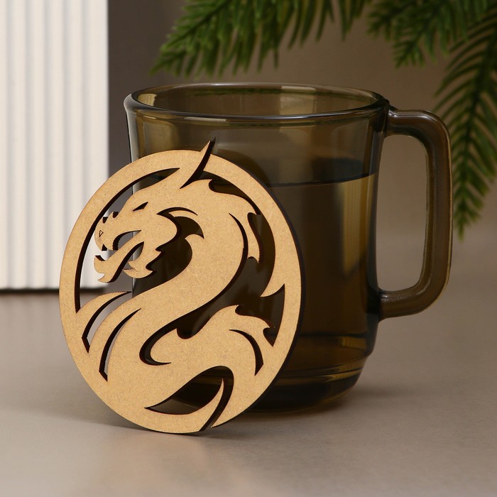 Подставка под кружку «Дракон», хдф, 9х9 см - Фото 1