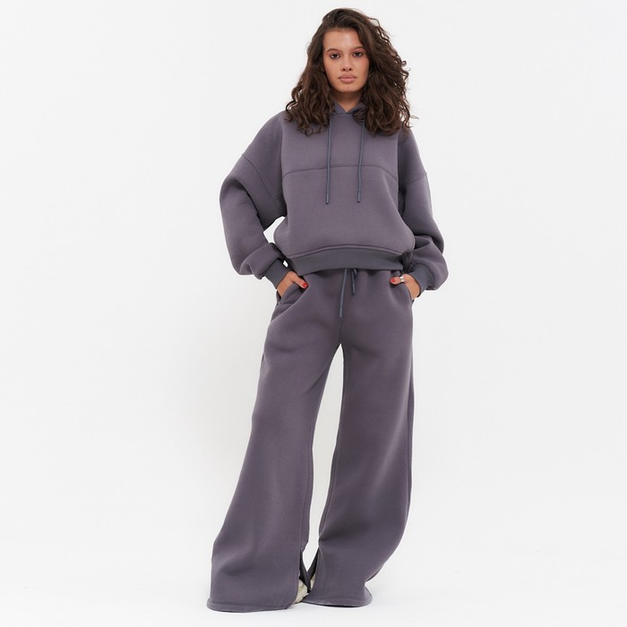 Костюм женский (толстовка/брюки) НАЧЁС, цвет темно-серый, р-р M (44-46) - Фото 1