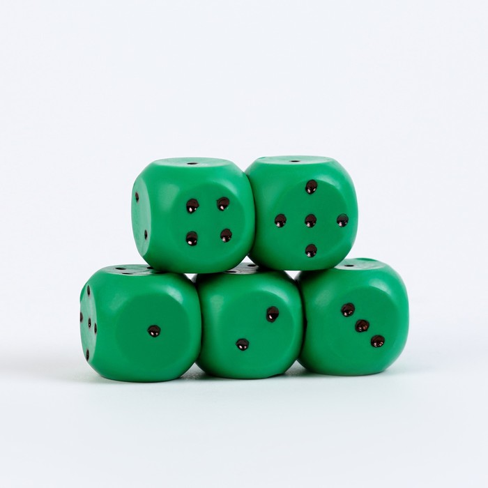 Набор игральных кубиков, 5 шт, 1.5х1.5 см - Фото 1