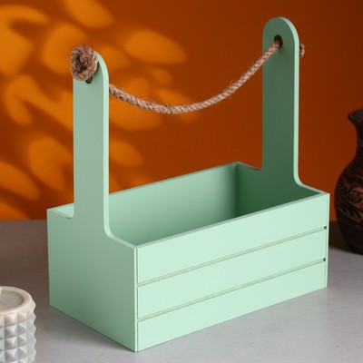 Подарочный ящик «Аром», деревянный, ручка - канат, цвет оливковый, набор 3 шт.