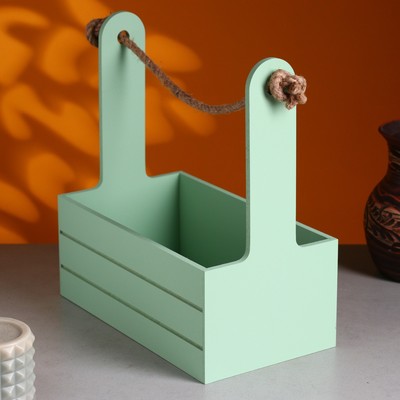 Подарочный ящик «Аром», деревянный, ручка - канат, цвет оливковый, набор 3 шт.