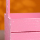 Кашпо деревянное 25.5×15×30 см "Аром", ручка канат, Розовый Коралл Прованс - Фото 5