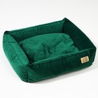 Лежанка для кошек и собак велюровая Pet Lab, 45×40×15 см, изумрудная - Фото 1