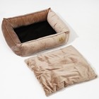 Лежанка велюровая Pet Lab, 45 х 40 х 15 см, бежевая - фото 806472335