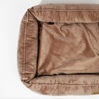 Лежанка велюровая Pet Lab, 45 х 40 х 15 см, бежевая - фото 806472339