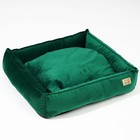 Лежанка для кошек и собак велюровая Pet Lab, 55×50×15 см, изумрудная - Фото 1