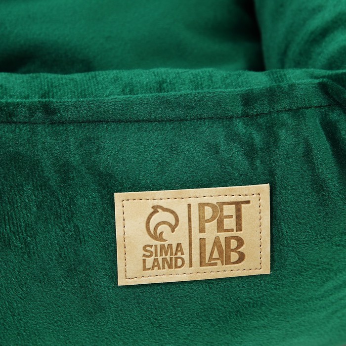 Лежанка велюровая Pet Lab, 55 х 50 х 15 см, изумрудная
