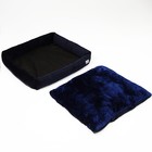 Лежанка для кошек и собак велюровая Pet Lab, 70 х 65 х 15 см, синяя - фото 23115389