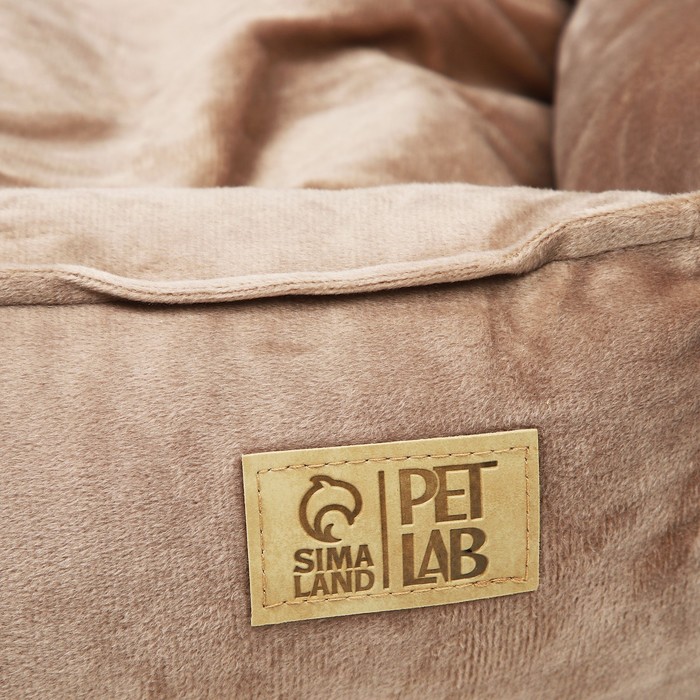 Лежанка велюровая Pet Lab, 70 х 65 х 15 см, бежевая