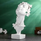 Фигура "Голова девушки в цветах" белая, 31х14х16см - фото 23185047