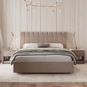 Кровать «Алькасар» без ПМ, 120×200 см, премиум велюр, цвет пыльная роза