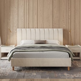 Кровать «Алькасар» без ПМ, 180×210 см, премиум велюр, цвет лепестки ландыша
