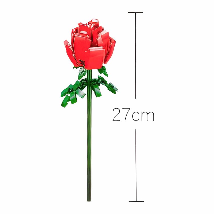 Конструктор Цветы «Красная роза», 112 деталей - фото 1910836922