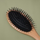 Расчёска массажная «Натурель», 7 × 22 см, цвет «светлое дерево»/чёрный - фото 24458726