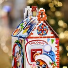 Подарочная коробка "Поздравление Деда Мороза" , Дом , 17,6 х 14,3 х 29 см - фото 7840666