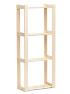 Стеллаж деревянный, 4 полки, 150×64×27.5 см, хвоя, второй сорт, напольный, «Добропаровъ» - Фото 1