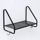 Полка настенная «Барселона 11», 45×24,5×30 см, чёрная - фото 31288908