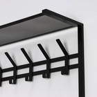 Вешалка с полкой «Торонто 22», 67×27×58,5 см, чёрная - Фото 4