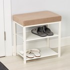 Банкетка «Торонто 13S», 47×30×49 см, цвет каркаса белый, цвет сиденья бежевый - Фото 1