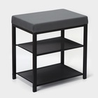 Банкетка «Торонто 13S», 47×30×49 см, каркаса графит, сиденье серое - Фото 2