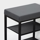 Банкетка «Торонто 13S», 47×30×49 см, каркаса графит, сиденье серое - Фото 3