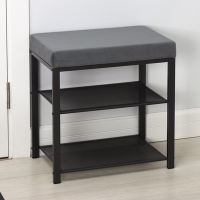 Банкетка «Торонто 13S», 47×30×49 см, каркаса графит, сиденье серое