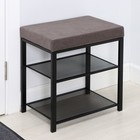 Банкетка «Торонто 13S», 47×30×49 см, каркаса чёрный, сиденье серое - Фото 2