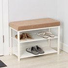 Банкетка «Торонто 23S», 67×30×49 см, каркас белый, сиденье бежевое - Фото 1