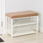 Банкетка «Торонто 23S», 67×30×49 см, каркас белый, сиденье бежевое - Фото 2