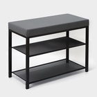 Банкетка «Торонто 23S», 67×30×49 см, каркас графит, сиденье серое - Фото 1