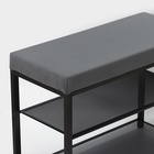 Банкетка «Торонто 23S», 67×30×49 см, каркас графит, сиденье серое - Фото 2