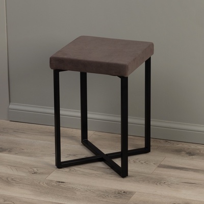 Табурет «Торонто», 33×33×48 см, цвет каркаса чёрный, цвет сиденья серый